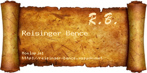 Reisinger Bence névjegykártya